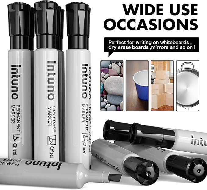 INTUNO Permanent Markers, Chisel tip, Oil-Based Permanent Markers, Waterproof - Image 5