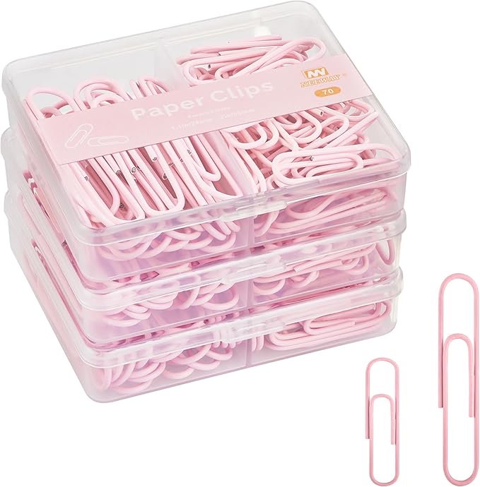 NEEWAY Colorful Paper Clips Assorted Sizes, Small and Large Paperclips by NEEWAY