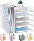 LEKETREE Desk Organizers and Accessories, 5-Tier Paper Letter Tray Organizer by RefinedOfficeEasyManagemen