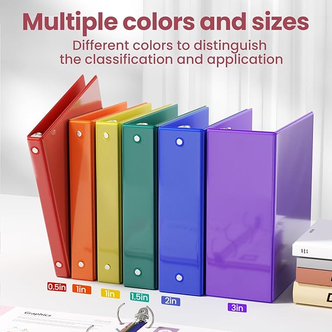 SUNEE 3 Ring Binder 1 Inch 1 Pack - Image 5