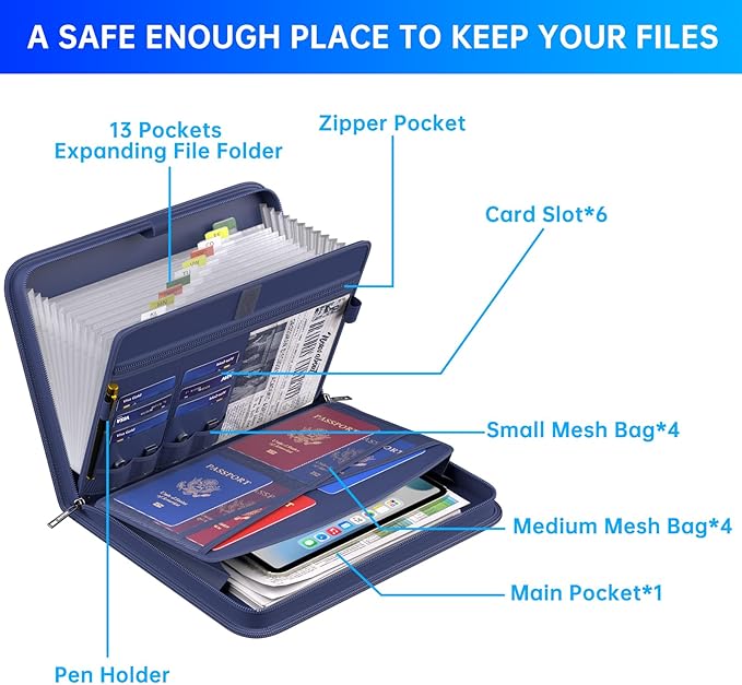 ENGPOW Accordion File Organizer, Fireproof Expanding File Folder - Image 5
