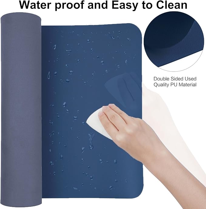 Boutilon Leather Desk Pad Protector, Non-Slip Mouse Pad, Laptop Desk Pad - Image 4
