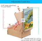 MEEDEN Large Tabletop Easel Sketchbox, Adjustable Solid Beech Wood Desktop - Image 4