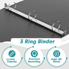 3 Ring Binder 0.5 Inch, PANDRI 12 Pack 0.5-Inch Binder Fits Letter Size 8.5'' x - Image 3