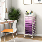 Giantex 10-Drawer Storage Cart w/Universal Wheel, Rolling Cart w/Handle - Image 6