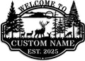 Personalized Deer Hunting Metal Cabin Sign Custom Outdoor Hunting Decor Family by HYTSIGN