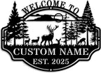Personalized Deer Hunting Metal Cabin Sign Custom Outdoor Hunting Decor Family by HYTSIGN