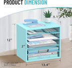 SHARKWOODS 5-Tier Wood Desk Organizer, Paper Tray Organizer - Image 3