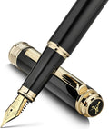 MCNTEIK 317 Fountain Pen, Stunning Luxury Black Piano Lacquer, 18K Gilded Nib by Mcnteik