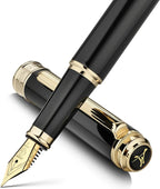 MCNTEIK 317 Fountain Pen, Stunning Luxury Black Piano Lacquer, 18K Gilded Nib by Mcnteik