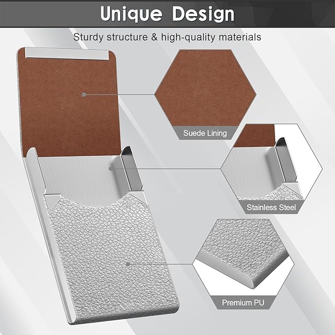 Business Card Holder with Ultra Slim Design, Business Card Case with Premium PU - Image 3