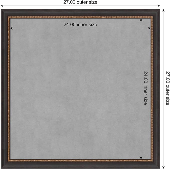 Amanti Art Black Framed Magnetic Board 27x27 Medium Vision Board - Image 3