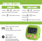 6 Pack Multi-Function Electronic Timer, Colorful Kitchen Timers Digital Magnetic - Image 6