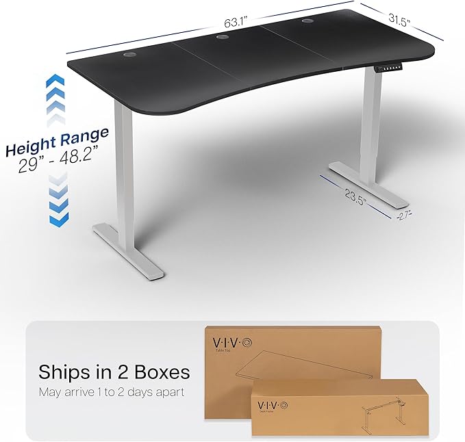 VIVO Electric 63 x 32 in Standing Desk, Memory Height Adjustment, 1B Series - Image 2