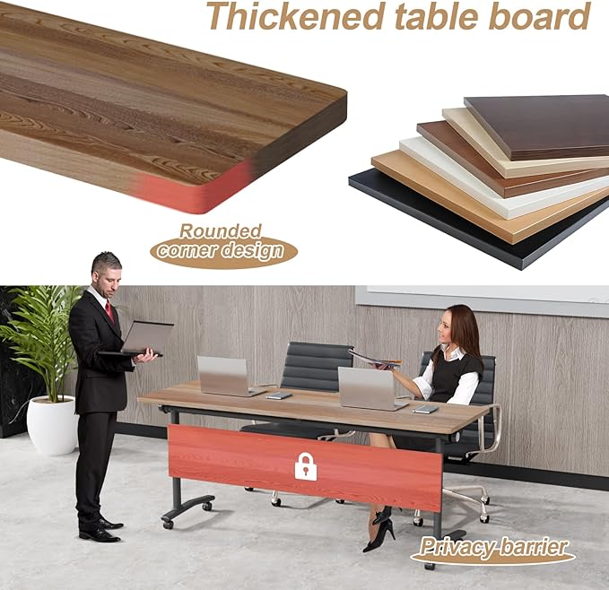 Conference Table Flip Top Mobile Conference Room Tables, Folding Conference - Image 7