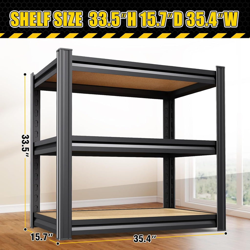 garage shelving heavy duty storage shelves, metal adjustable shown in use