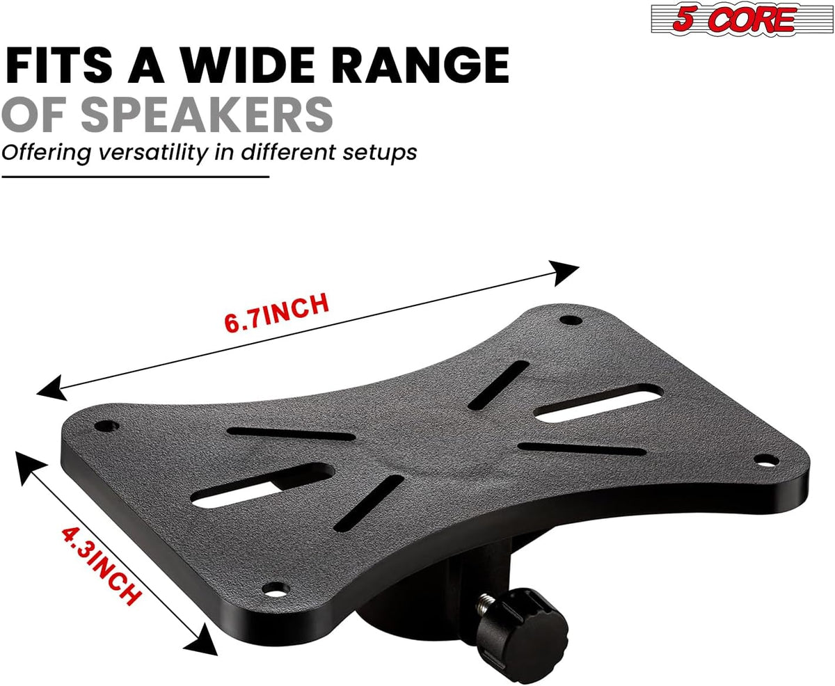 5 Core Speaker Stands Pair Adjustable PA DJ Heavy Duty w 35mm Mount Insert