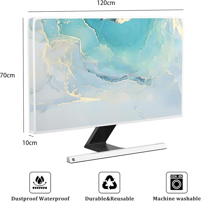 Baocicco Blue Green Marble TV Display Screen Cover 50, 52 Inch Creative - Image 2