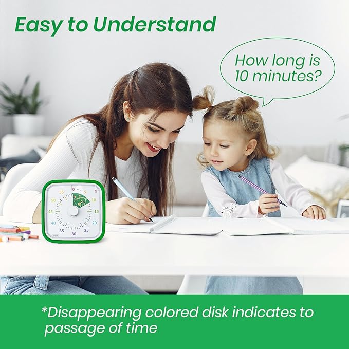 Yunbaoit Visual Timer with Protective Case, Dinosaur Disk 60 Minute Countdown - Image 2
