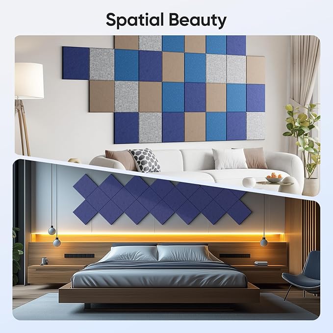 UNECHO 12 Pack 12" X 12" X 0.4" Acoustic Panels - Image 5