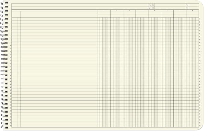 BookFactory Accounting Ledger Notebook/Large 8 Column Accounting Ledger - Image 3
