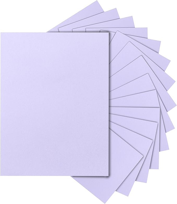 Silunkia 40 Sheets Light Purple Cardstock 8.5 x 11 Certificate Paper, 75lb by Silunkia