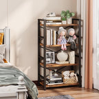 Homeiju Bookshelf, 4 Tier Small Bookcase, Organizers and Storage, Metal Small - Image 5