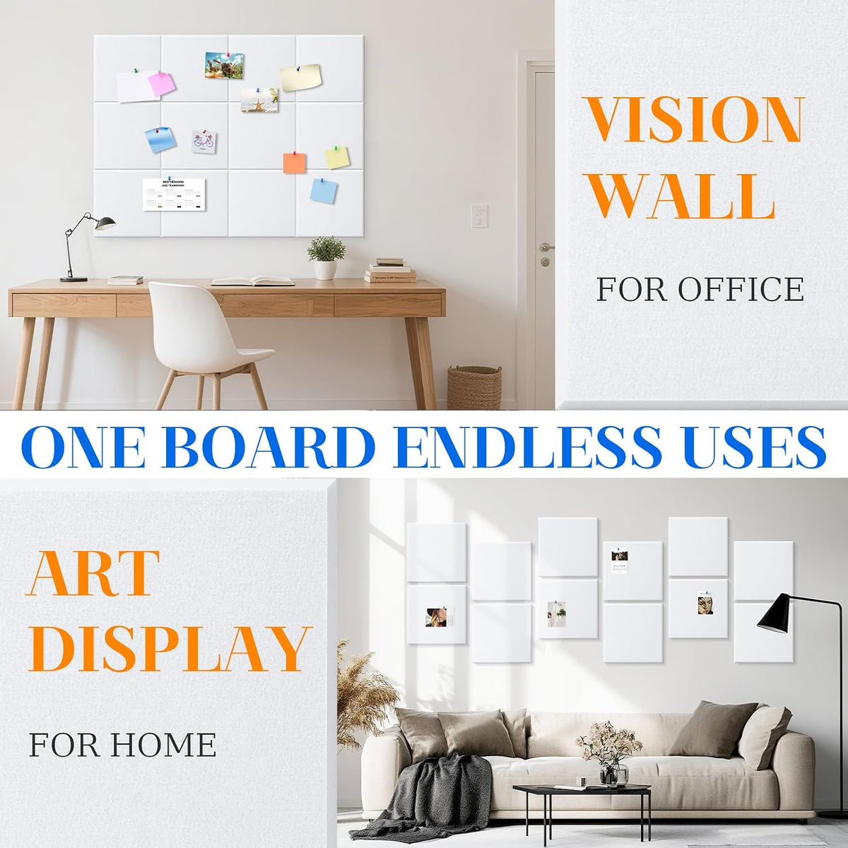 DOLLAR BOSS Felt Cork Board Tiles 48" x 36" Bulletin Board, 12 Pcs ...