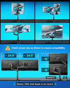 ARES WING Dual Monitor Stand for Ultrawide Heavy Duty Curved Monitor Stacking - Image 4