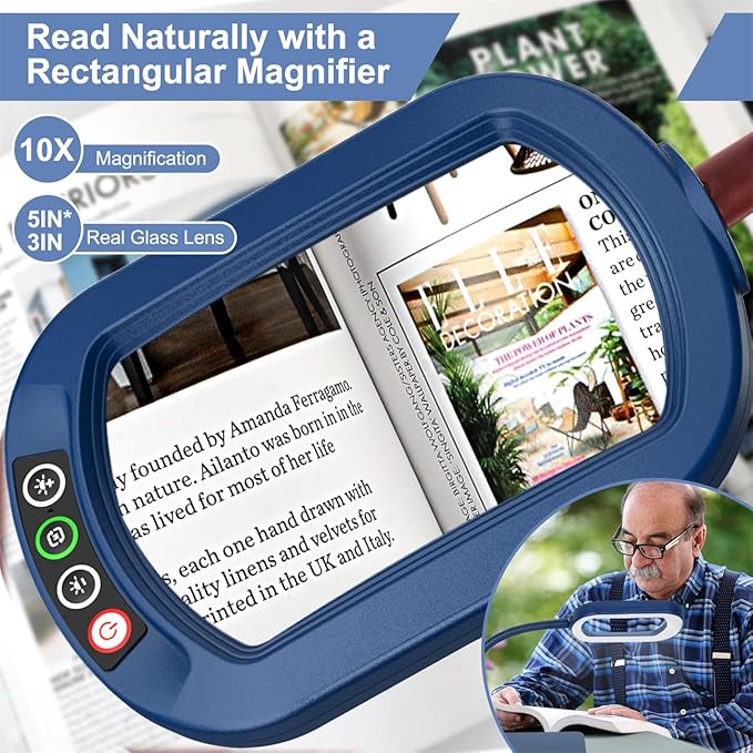 Veemagni 10X Rectangle Magnifying Glass - Image 2