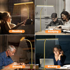 airlonv led desk lamp with clamp, 17" stepless showing dimensions