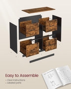 vasagle 4-drawer lateral file cabinet, compact, locking, printer, package contents