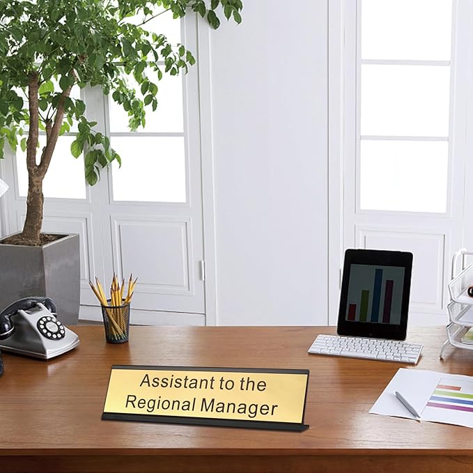 Assistant to The Regional Manager Desk Plate, 2 x 8 inch Novelty Name Plate - Image 4
