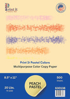 Printit Colors Multipurpose Paper, 20 lbs., 8.5" x 11", 500 Sheets/Ream – by Unknown