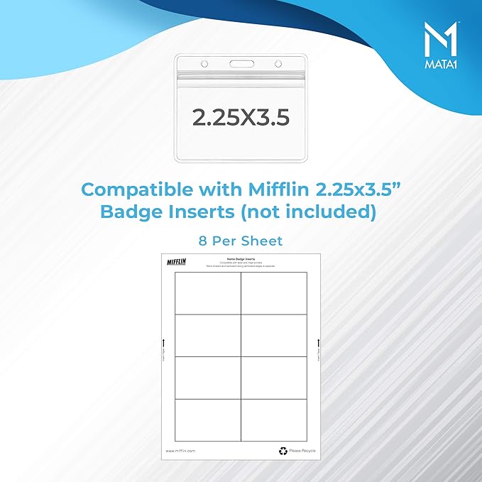 Mata1-USA Plastic Card Holder, Horizontal Badge Holder - Image 5