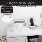 BLU MONACO White Wooden Mail Organizer - Image 2