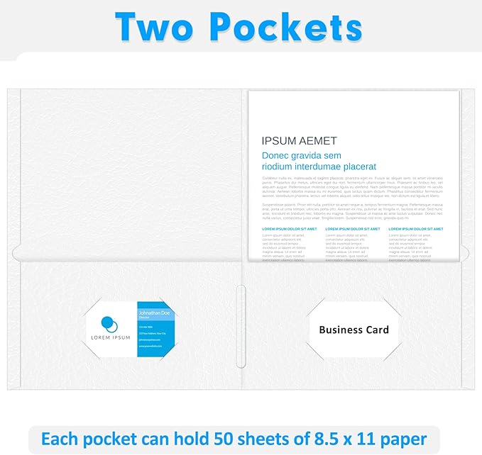Two Pocket Folders, PANDRI 50 Pack 2 Pocket Folders, Letter Size Paper File - Image 4