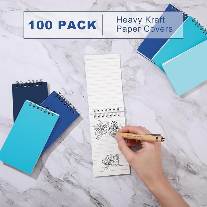 Tenceur 8 Pcs Pocket Notebook Bulk Small 3x5 Inch Spiral Notepads Mini Top - Image 3