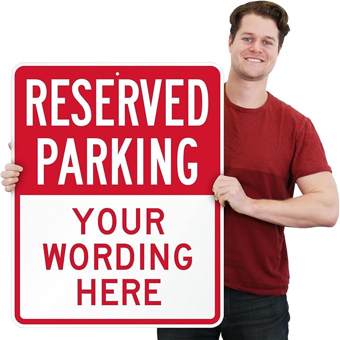 SmartSign 30 x 24 inch Custom “Reserved Parking” Metal Sign - Image 2