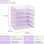 Letter Tray Paper Organizer 5-Tier Desk Organizer File Organizer Paper Holder - Image 2