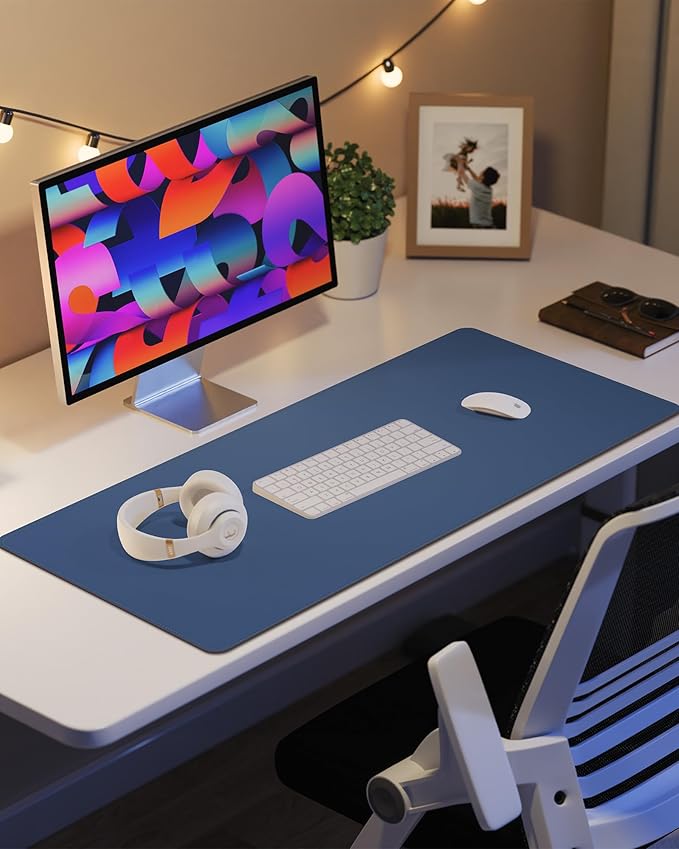 Leather Desk Pad Protector, Large Mouse Mat, Non-Slip Waterproof PU Leather - Image 6