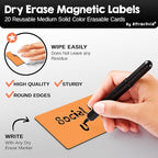 Attractivia Dry Erase Magnetic Labels 3.7 x 2.8 in, Solid Colors, Medium Dry - Image 2