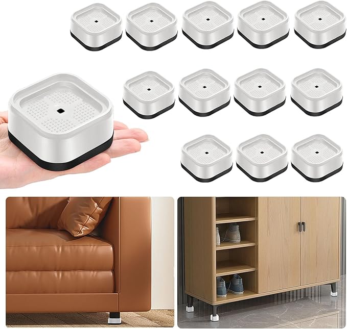 shouwuhho 12 Pack Furniture Risers Adjustable Bed Risers Heavy Duty Lifts by EnjoyLifeEnjoyHappiness