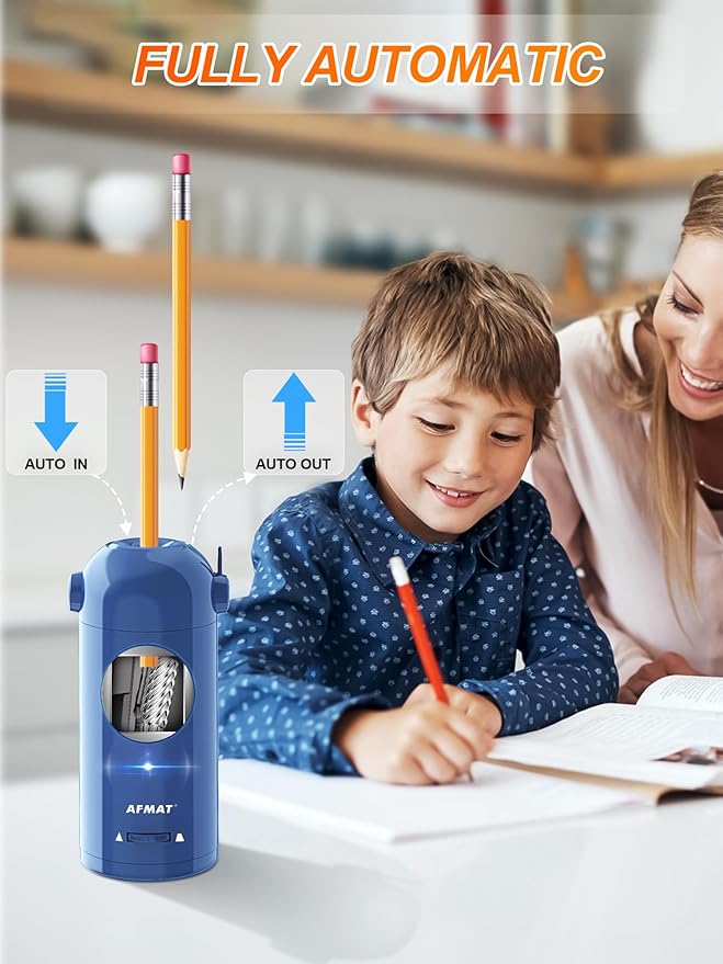 AFMAT Electric Pencil Sharpener, Fully Automatic Pencil Sharpener - Image 2