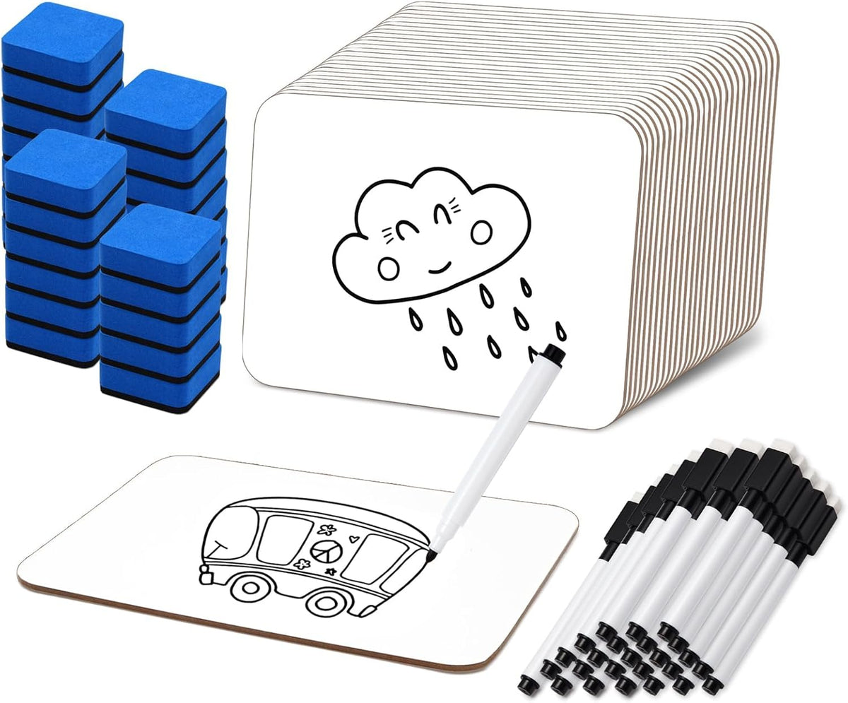 25 Pcs Small White Board 5 x 7 Inch Mini Dry Erase Board Small White Boards w...