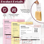100 Sets Custom 5.7" X 8.5" Invoice Receipt Book, Personalized Duplicate - Image 7