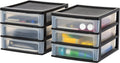 iris usa 2-pack, 3-drawer medium plastic stacking desktop, main product view