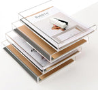 SANRUI 4 Tier Clear Desk Paper Letter Organizer Trays, A4 Stackable File - Image 8
