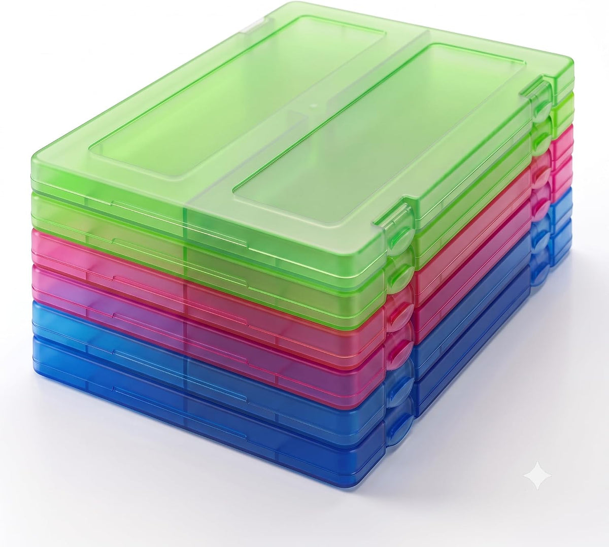 6 Packs A4 Paper Storage Boxes, 8.5 x 11 Plastic Portable Project Case for US...