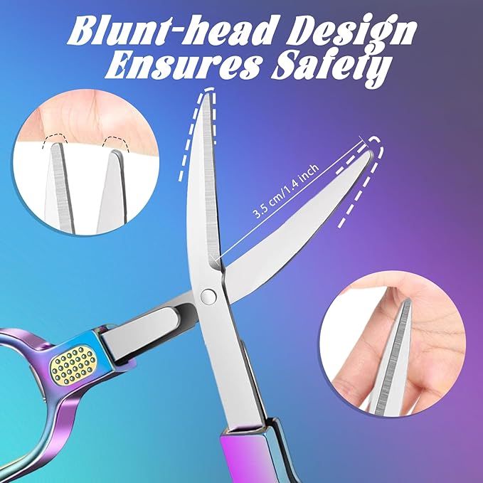 2 PCS Stainless Steel Mini Folding Scissors, Safety Pocket-Sized Multipurpose - Image 5